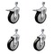 Service Caster 5 Inch SS Black Poly Swivel 12mm Threaded Stem Caster Total Lock Brake, 2PK SCC-SSTSTTL20S514-PPUB-BLK-M1215-2S2 - alternate 1